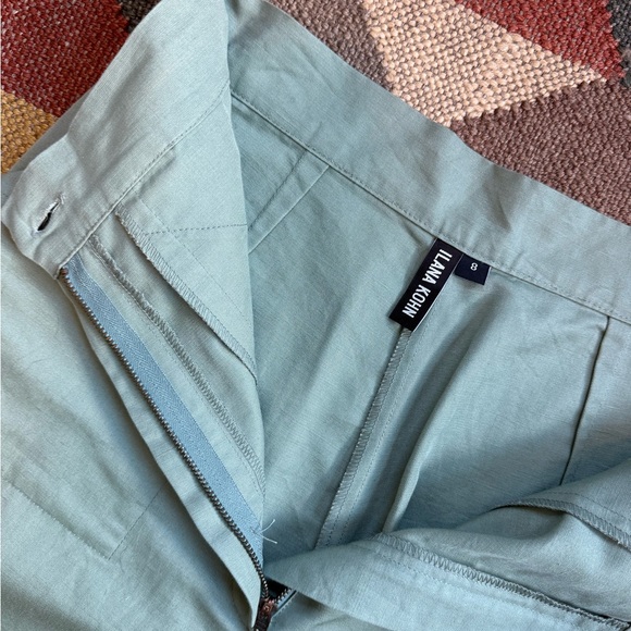Ilana Kohn Light Green Linen Trousers - Picture 3 of 4
